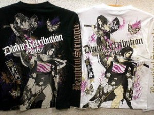 カラクリ魂 和柄 抜刀娘　結愛＆葵  長袖Tシャツ　 KARAKURI