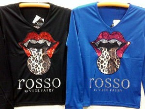 rosso by VICE FAIRY 　長袖Ｔシャツ　レオパードリップ