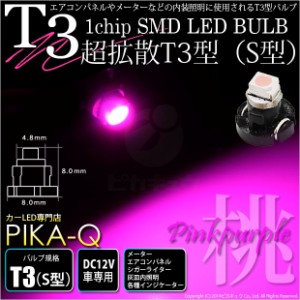 単 T3 1chip SMD LED (S型) ピンクパープル 1個入 メーター/エアコンパネル/シガーライター/灰皿内照明 1-A1-6