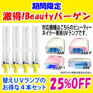 【25％OFF】ビューティーネイラー製スーペリアUVランプ36ワット専用ランプの4本セット【メール便OK】(sale-CCC-4set)