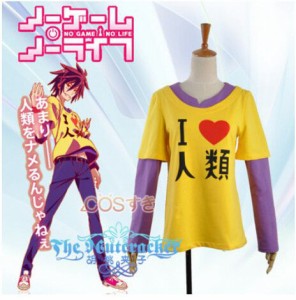 NO GAME NO LIFE  空（そら）  Tシャツ　人類種  コスプレ衣装 高品質 新品 Cosplay アニメ 