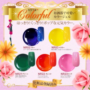 【郵便発送可】カラフル【お洒落で可愛い　カラージェル】ネイルレシピ　ジェルネイル　ジェル　UV LED CCFLライト対応