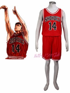 超経典『SLAM DUNK』（スラムダンク）湘北高校 三井 寿 背番号14 ユニフォーム レッド コスプレ衣装 cosplay コスチューム