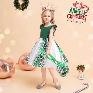 子供 ドレス クリスマス ドレス　ワンピース　クリスマス衣装　クリスマス パーティー プレゼント ギフト 子供服　発表会 演出　2点セッ