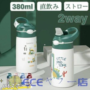 水筒 子供 380ml 保温保冷 子供用 水筒 飲み口2種類 ギフトセット水筒 こども 水筒 子ども 水筒 直飲み ストロー 2way子供 水筒