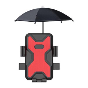 屋外用日傘携帯電話ホルダー、傘付きオートバイスタンド ハンドルバー レッド