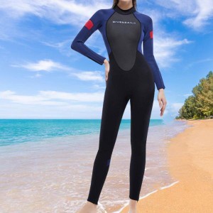 ダイビング ウェットスーツ セーリング 保温 フルスーツ ワークアウト バックジップ ウェットスーツ XL 女性 ダークブルー