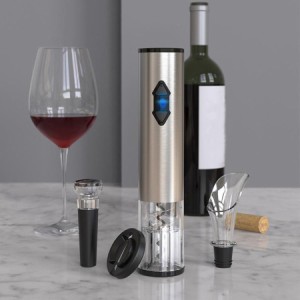 電気ワインオープナー自動コードレスコルク栓抜きボトルツールバッテリーパワーグレー