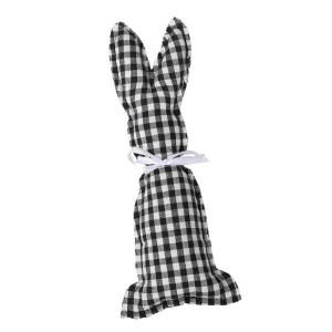 イースターウサギの装飾人形かわいいイースター装飾用品ガールフレンドギフト用黒小さなグリッド