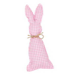 イースターウサギの装飾人形かわいいイースター装飾用品ガールフレンドギフト用ピンクチェック柄