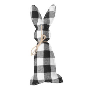 イースターウサギの装飾人形かわいいイースター装飾用品ガールフレンドギフト用黒大きなチェック柄