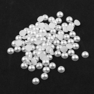 約500枚セット ABSプラスチック製 半円形 フラットバック 人工真珠 装飾物 8ミリメートル 4色選ぶ - 白