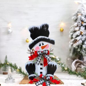Navidadギフトプレゼント用の木製サンタクロース置物コレクタブルミニ