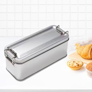 蓋付き金属ブリキ箱パイナップルケーキ包装保存容器クッキー缶シルバー