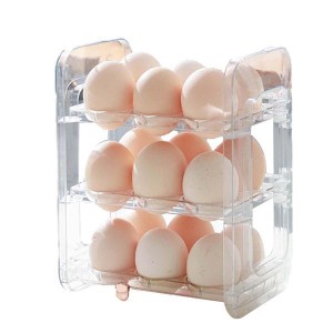 冷蔵庫サイドドア用卵ホルダー卵保存容器省スペースフリップ卵オーガナイザーカウンタートップキャビネット用卵トレイ