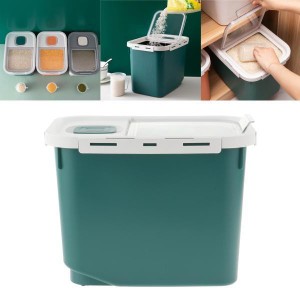 10KG米貯蔵容器シリアル乾燥食品米貯蔵容器グリーン
