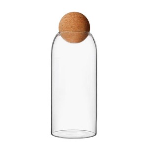 キッチンナッツ粉950ml用ボールコルク気密収納ジャー付きガラス瓶