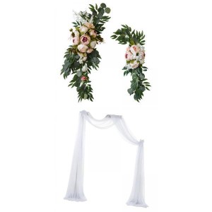 結婚披露宴の休日のための結婚式のアーチの花人工花+ステージの装飾のための結婚式のアーチドレープパーティーの背景カーテンパネル70x55