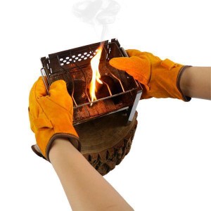 キャンプ用イエロー10x4.3インチの調理用耐熱手袋オーブンバーベキューミット