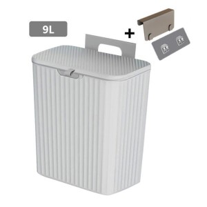取り付け可能な屋内用堆肥バケツ ゴミ容器 寝室 キッチン用 安定 グレー 9L