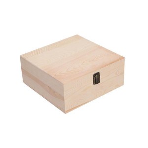 木製収納ボックスポータブルホームデコレーション未完成ギフトボックス小物ボックス木製 23x23x10cm