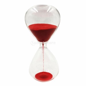 全7色 15分 砂時計 卓上時計 素晴らしい 時間管理 小道具 装飾品 友人 ギフト - 赤