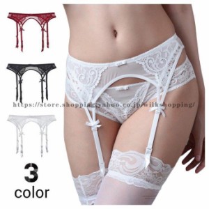 レースインナー小物　ガーターベルト単品　　インナーガーターベルト　シースルーガーター　リボン飾り　靴下つり　Garter belt　ランジ