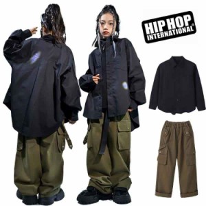 ガールズ シャツ パンツ キッズダンス衣装 セットアップ ヒップホップ キッズ 衣装 韓国風 子供服 女の子 ストリート シャツ 長袖 黒 イ