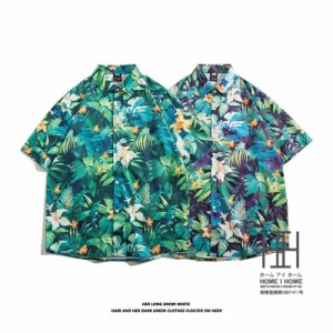 シャツ メンズ アロハシャツ メンズ 半袖 夏 大きいサイズ かりゆしウェア 柄シャツ ボタニカル柄 花柄 キューバシャツ 半袖シャツ カジ