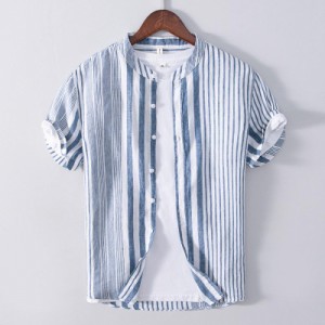 シャツ メンズ メンズシャツ 半袖シャツ メンズ リネンシャツ 柄シャツ メンズ 涼感 夏服 メンズ リネンシャツ メンズ 夏服 メンズ バン