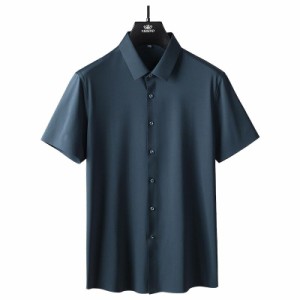 シャツ メンズ メンズシャツ 半袖シャツ メンズ ドレスシャツ ストレッチ 滑らかい ノーアイロン 形態安定