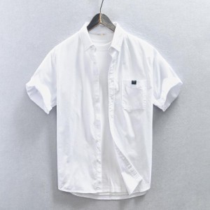 シャツ メンズ メンズシャツ 半袖シャツ メンズ 白シャツ ボタンダウンシャツ オックスフォードシャツ 夏服 メンズ