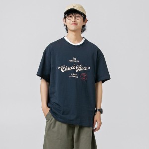 tシャツ メンズ 半袖t プリントt アメカジ メンズ カレッジ カットソー 丸首 カジュアル ストリート プルオーバー ゆったりシルエット 夏