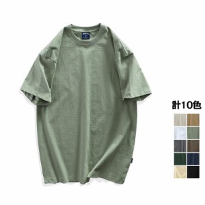 tシャツ メンズ 半袖 カットソー メンズ シンプル 無地 カラフル 丸首 カジュアル 100％コットン トップス ゆったり 大きいサイズ 春夏