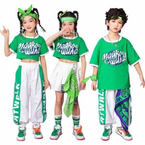 キッズ ダンス 衣装 子供服 ヒップホップ ダンストップス tシャツ キッズダンス衣装 セットアップ ズボン スカート 男の子 チア 女の子 