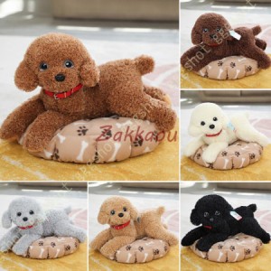 リアル ぬいぐるみ 犬 プードル シミュレーション犬 人形 可愛い ペット テディ犬 ドール トイプードル おもちゃ 装飾品 ふわふわ 柔らか