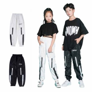 ダンス パンツ キッズ ヒップホップ キッズダンス衣装 パンツ 白 黒 子供服 ズボン ダンスパンツ ファッション キッズ ダンス 衣装 韓国 