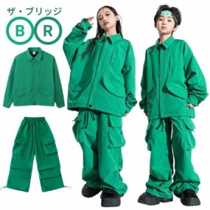 キッズ ダンス衣装 セットアップ 子供 男の子 女の子 無地 ジャケット ワイドパンツ カーゴパンツ ストリート 韓国 ステージ衣装 jazz K-