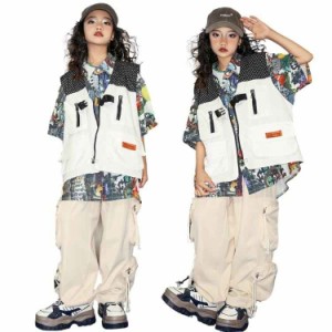 子供服 ダンス 衣装 キッズ セットアップ ヒップホップ 単品 ジャケット シャツ カーゴパンツ ヒップホップ キッズダンス 男の子 女の子 