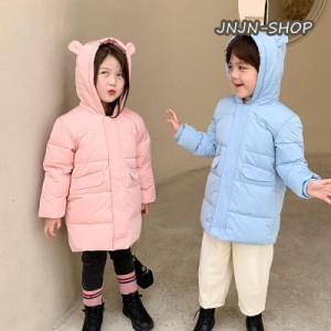 キッズ コート くま耳フード付き 可愛い ブルゾン 女の子 男の子 ベンチコート アウター もこもこ 防寒 カジュアル 防風 秋冬用 普段着 4