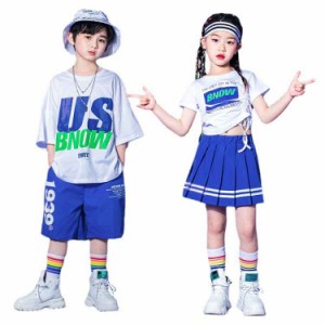 キッズダンス衣装 ヒップホップ セットアップ hiphop 女の子 男の子 へそ出しトップス ヒップホップ ダンス kids dance ダンス tシャツ 