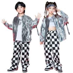 黒白 ヒップホップ キッズダンス 子供服 セットアップ ダンス衣装 女の子 男の子 演出服 原宿系 トレーナー ストリート 普段 レッスン ジ