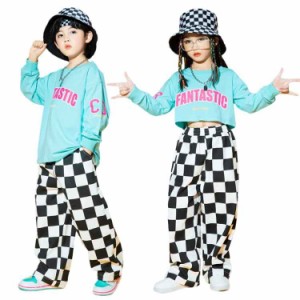 チェック柄 ダンス衣装 キッズ ダンス ヒップホップ 女の子 可愛い 子供服 チアガール セットアップ チェック柄 ジュニア ガールズ 韓国 