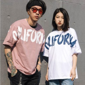 カップル ペアtシャツ 半袖 ペアルック お揃い 服 春 夏 ビックシルエットカップルルック tシャツ 韓国ファッション デート