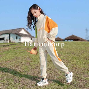 子供服 女の子 セットアップ キッズ 春秋 ジャージ 上下セット 韓国子供服 パンツセット 長袖 tシャツ ロングパンツ 長ズボン 子供ジャー