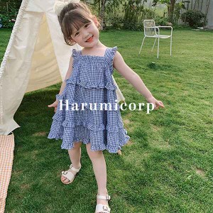 ワンピース キッズ 子供服 女の子 夏服 ノースリーブ 韓国子供服 フレアワンピース 子ども服 ガールズ ジュニア ベビー服 姉妹 双子 おし