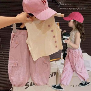 セットアップ キッズ 夏 ベビー服 女の子 tシャツ 綿 ロングパンツ 子供服 ジャージ 上下セット トップス ボトムス 長ズボン ジュニア カ