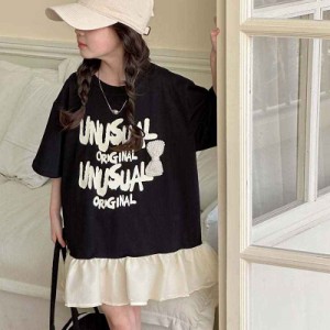 ワンピース キッズ 子供服 女の子 半袖ワンピース 綿 トップス 夏 ジュニア ベビー服 フレアワンピース 赤ちゃん 子ども服 女児 Tシャツ