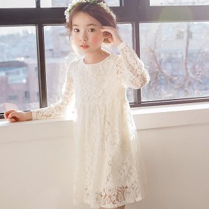 子供服 女の子 ワンピースドレス レースワンピース 長袖 春着 ワンピース レースドレス 韓国子供服 ジュニア dress 通学/通園 ワンピ キ