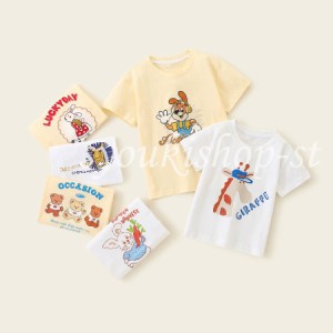 半袖 Tシャツ 動物柄 子供服 女の子 男の子 夏服 お洒落 トップス キッズ ジュニア カジュアル 可愛い 小学生 子ども服